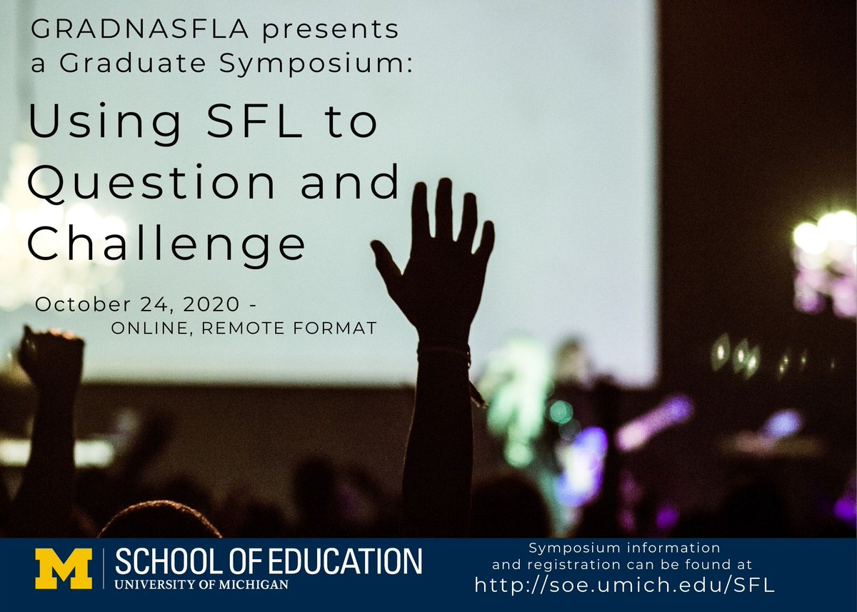 Ms_Webre's tweet image. The Graduate North American Systemic Functional Linguistics Association is hosting an online symposium on October 24th for graduate students and researchers. REGISTER NOW! #sfl #systemicfunctionallinguistics #linguisticanalysis #sflresearch