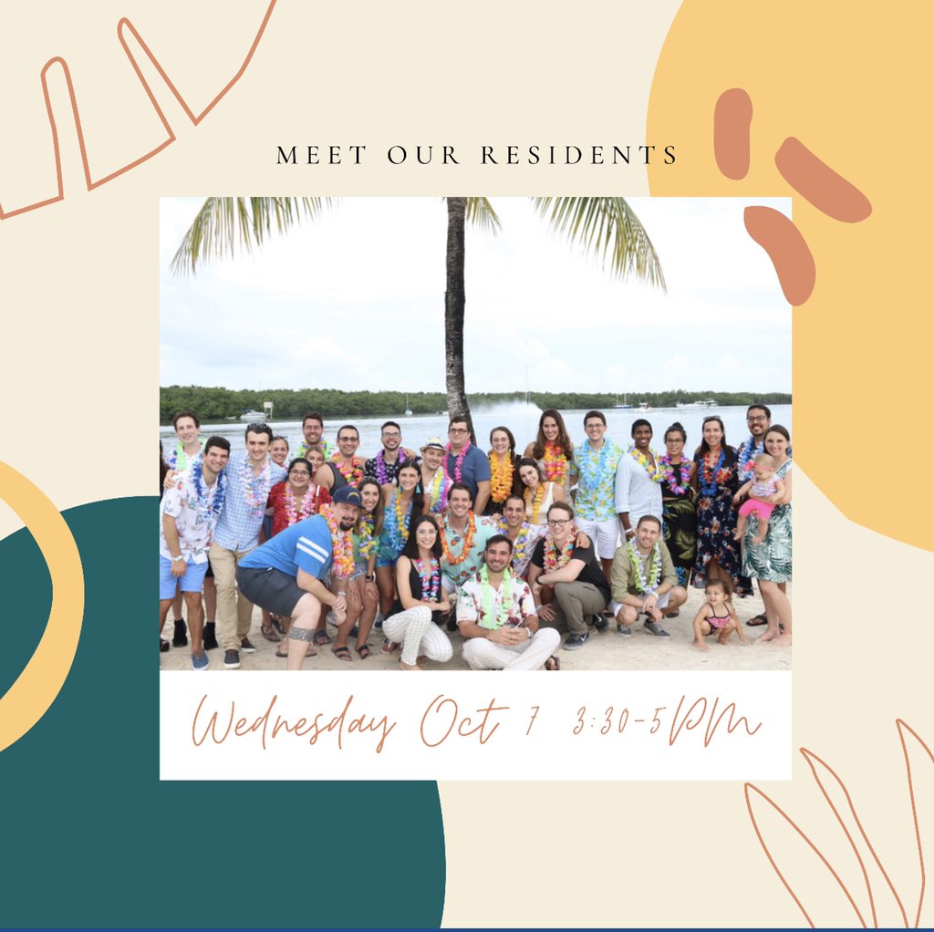 Meet Our Resident: Join our Zoom Session Next Week October 7th from 3:30-5pm. Resister here: forms.gle/aooMi1sEE8NJ83…🥳🥳
#EmergencyMedicine #Match2020 #MeetOurResidents #KendallEm
