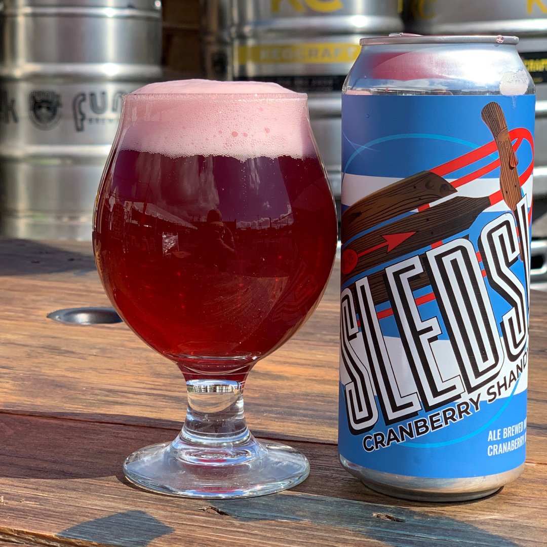 New Can Release! Sleds! Our house witbier recipe blended with all natural cranberry. Light, refreshing and very crushable at 4.4% ABV. It’s like dreaming of the holidays with every sip.