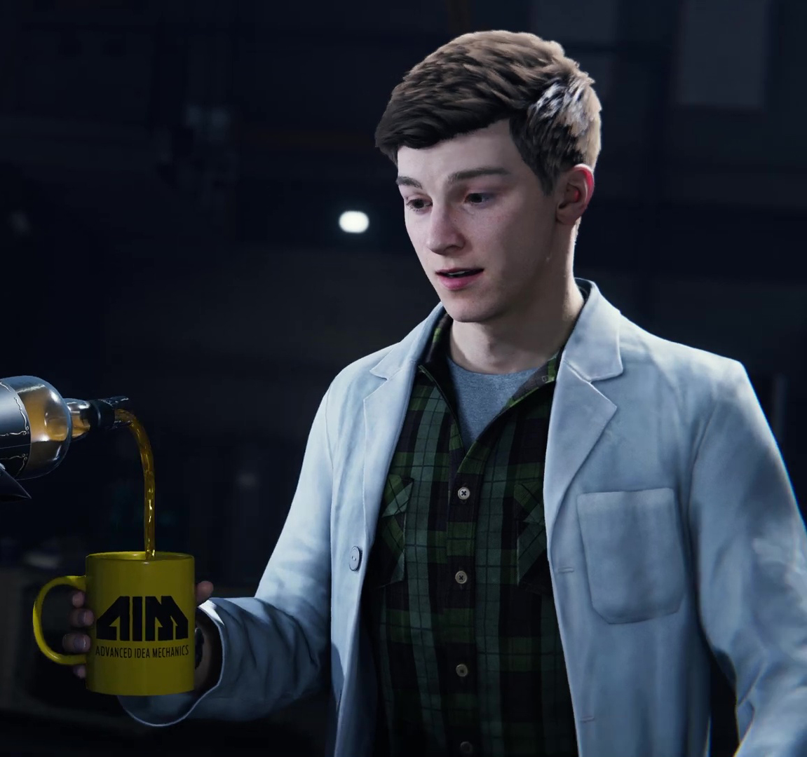 L'acteur Ben Jordan qui incarne le nouveau Peter Parker dans le remaster de Marvel's Spider-Man et qui tient un mug AIM. Ça va faire des passerelles avec le Avengers de Square Enix.