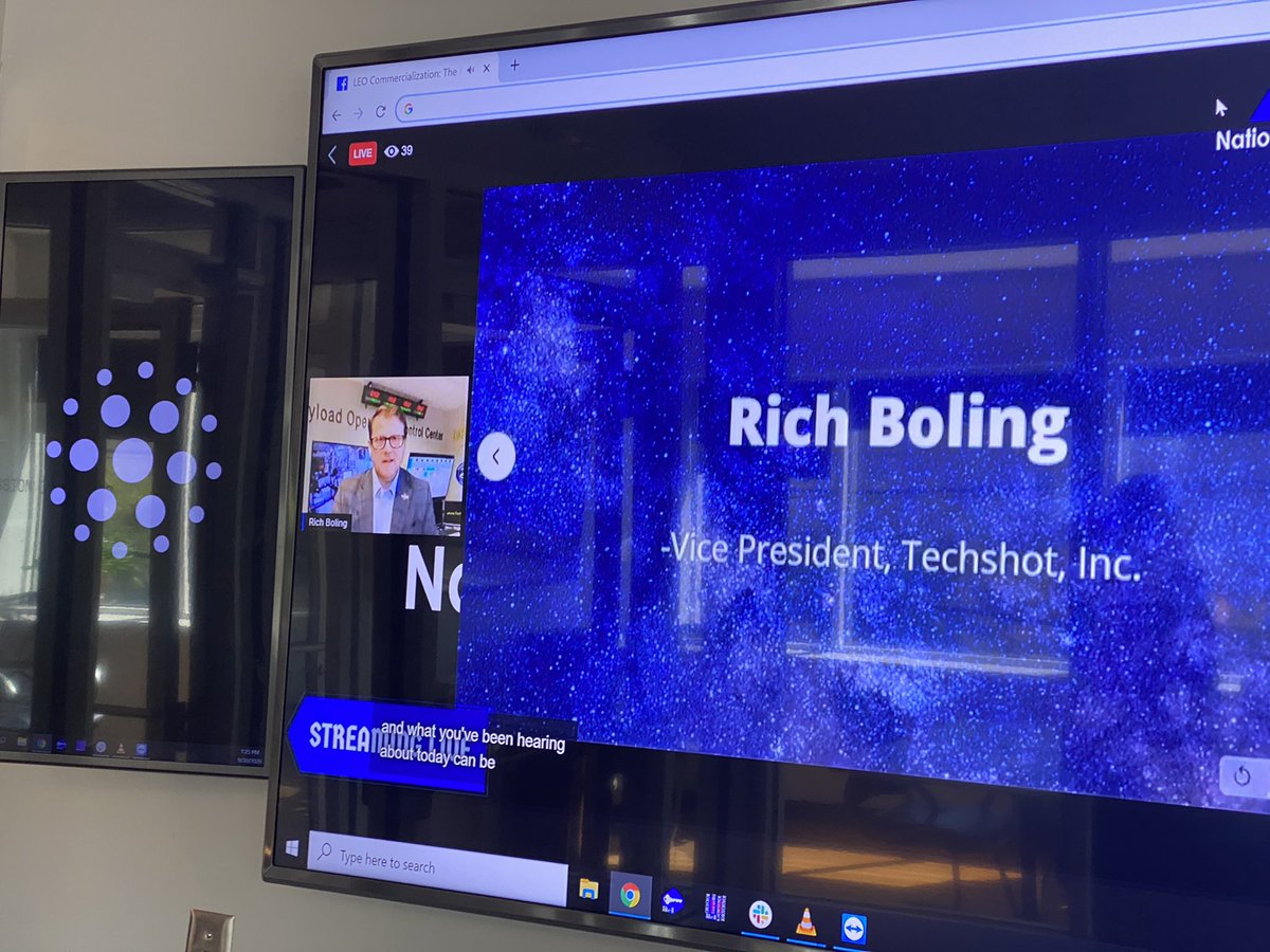 Watching the NSS LEO Commercialization panel from <a href="/space_tango/">Space Tango</a> HQ mission ops ✨

Hi, <a href="/richboling/">Rich Boling</a>! 👋🏾