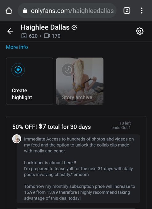 Access to over 600 photos and 170 videos immediately after subscribing! Only 10 50% off subscriptions
