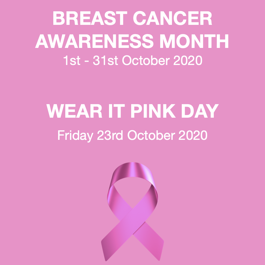 💗Breast Cancer Awareness Month &amp; Wear it Pink💗

We want you to be Breast Cancer aware all year.
Wear it Pink campaign works at promoting awareness and everyone can get involved. 
 #breastcancer #wearitpink #cancerawarnessmonth 
#health #jointhecampaign #checkyourbreasts