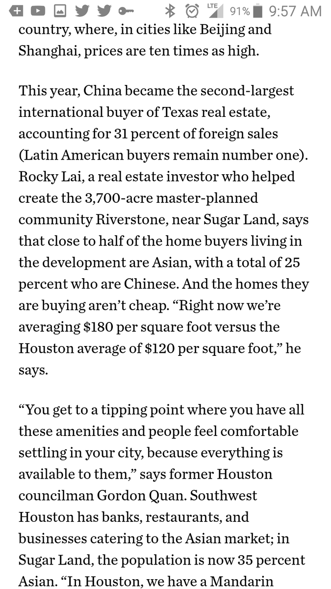 4. In 2015, the year before 2016 election, China became the 2nd LARGEST international buyer of Texas real estate.