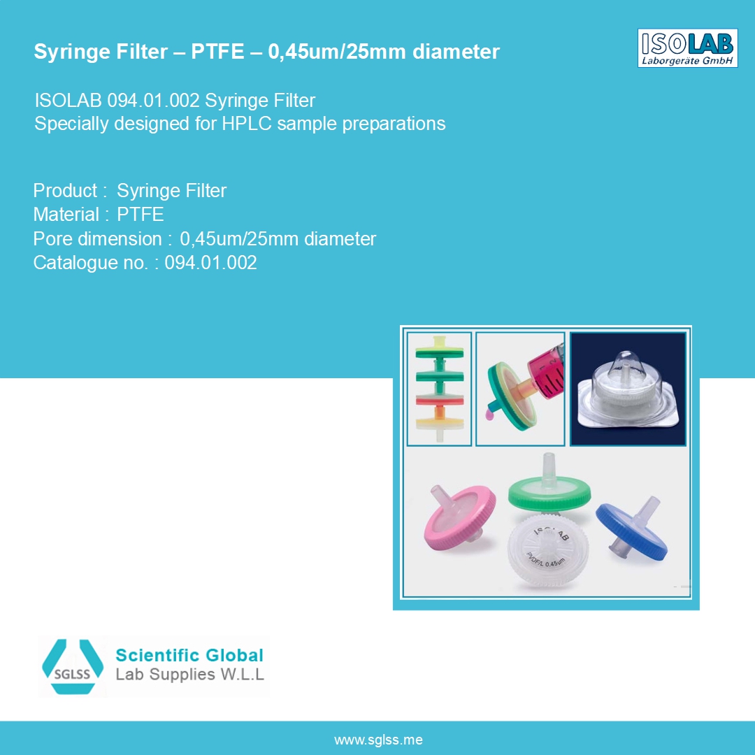 Scientific Global Lab Supplies W. L. L on Twitter "Syringe Filter PTFE 0,45um/25mm diameter