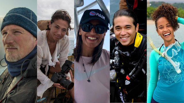 PADI's tweet photo. Hear from this inspiring line-up of ocean adventurers and conservationists, AND celebrate International Podcast Day by listening to PADI Dive Stories Podcast 🎧:  https://t.co/pnylvm5T90 https://t.co/gAPtgmchB8