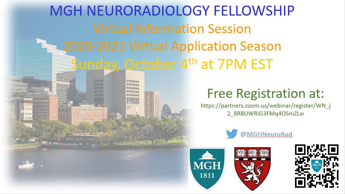 MGHNeuroRadFellows (@mghneurorad) on Twitter photo Come check out the MGH Neuroradiology Fellowship THIS Sunday 10/4 @7PM EST <a href="/KBuchRad/">Karen Buch</a> <a href="/hillaryrkelly/">Hillary Kelly, MD</a> <a href="/SusieHuangMDPhD/">Susie Huang</a> <a href="/YoonNeurorad/">Byung C Yoon, MD, PhD</a> #NeuroRad <a href="/MGHImaging/">Mass General Imaging</a>
Register at:
partners.zoom.us/webinar/regist… Come check out the MGH Neuroradiology Fellowship THIS Sunday 10/4 @7PM EST <a href="/KBuchRad/">Karen Buch</a> <a href="/hillaryrkelly/">Hillary Kelly, MD</a> <a href="/SusieHuangMDPhD/">Susie Huang</a> <a href="/YoonNeurorad/">Byung C Yoon, MD, PhD</a> #NeuroRad <a href="/MGHImaging/">Mass General Imaging</a>
Register at:
partners.zoom.us/webinar/regist…