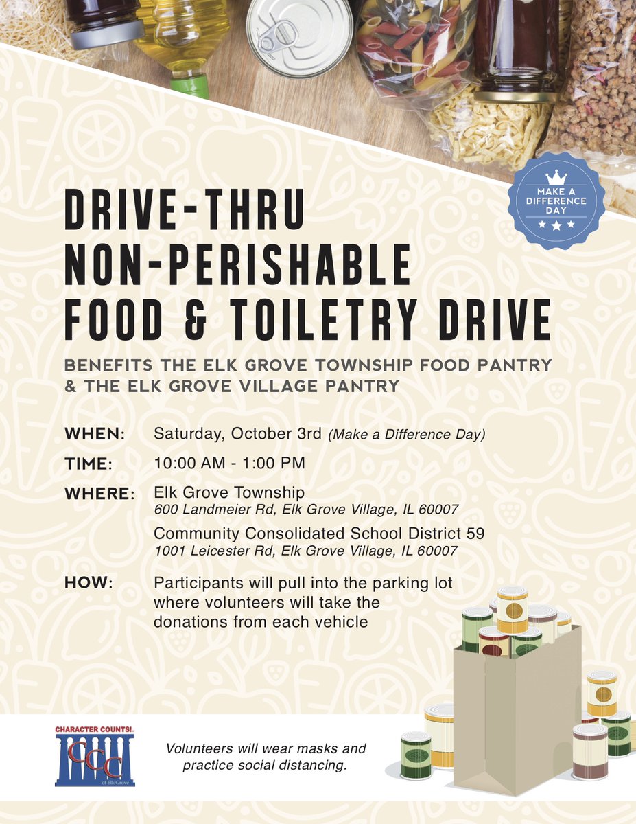 #EGLTS is going to be collecting non-perishable goods on Saturday. Check out the flyer and consider donating at one of the two locations.