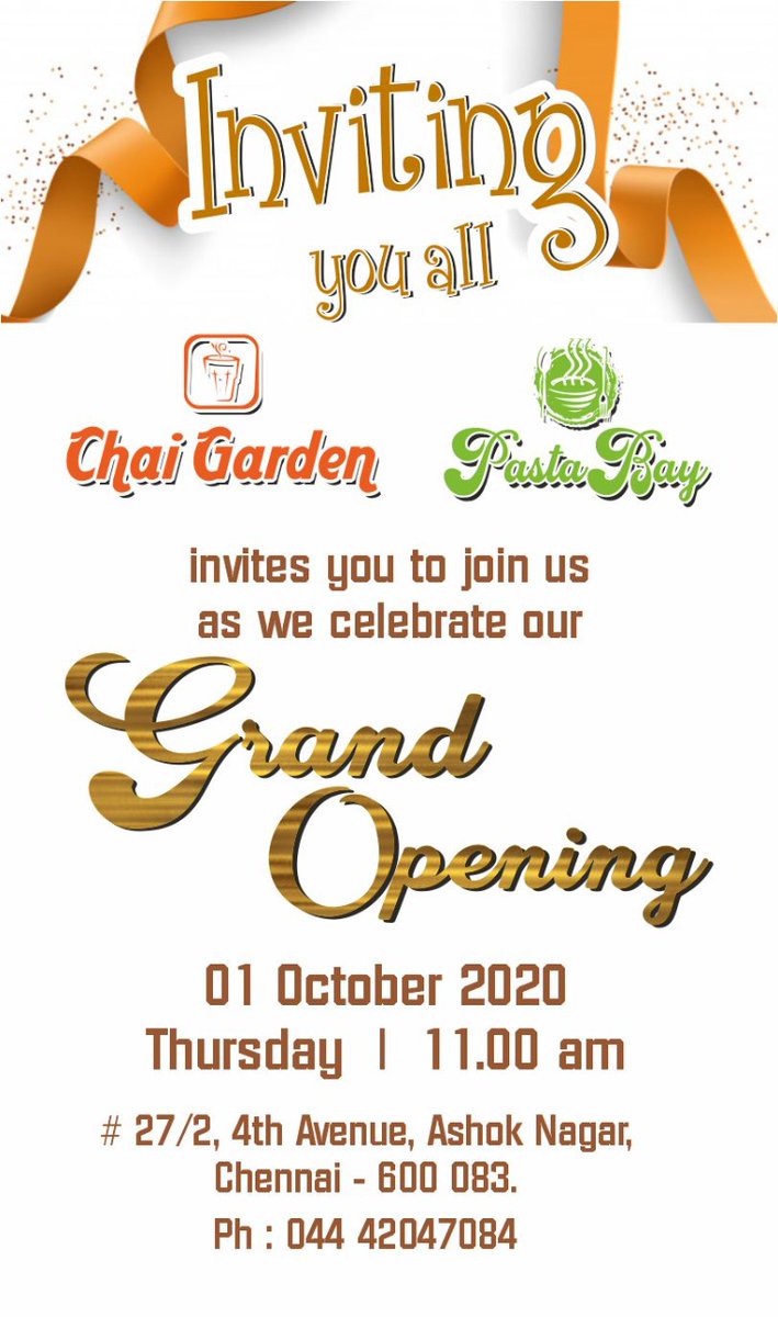 Chaigarden1's tweet photo. Oct 1st is the date! #chennai #Chaigarden #ashoknagar #tea #grandopening #nearaskokpillar https://t.co/IfiHkw12Nn