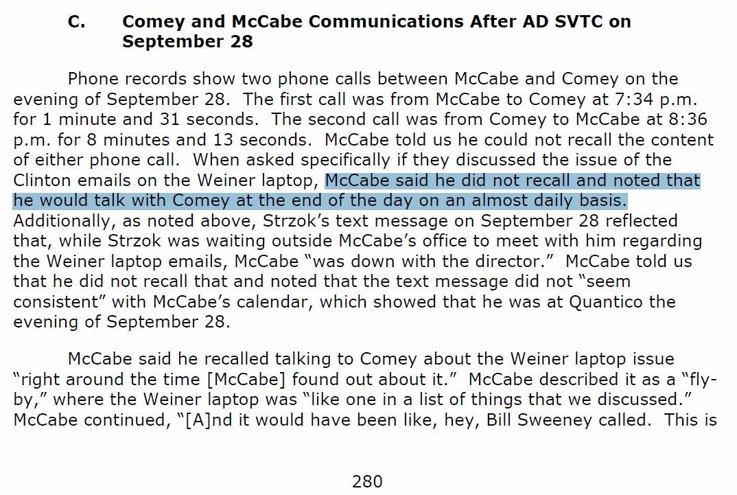 I briefly heard Comey today saying he wasn't kept up to date on a daily basis or something? #ComeyHearing 

ANDREW MCCABE: 'noted that he would talk with Comey at the end of the day on an almost DAILY Basis' 🤦‍♂️