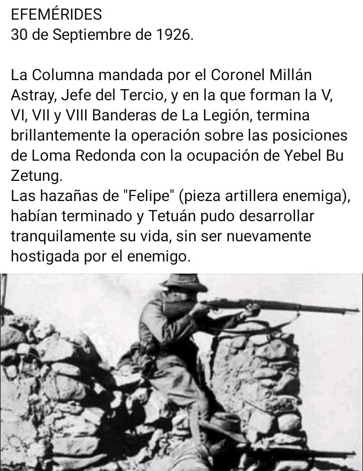 PlataformaMill1's tweet photo. #EfemeridesLegionaria #CentenarioLegionario #CentenarioDeLaLegion #LaLegion #Legion #LegionEspañola #Legionarios #MillanAstray #VBandera #VIBandera #VIIBandera #VIIIBandera #LomaRedonda #YebelBuZetung https://t.co/AHHhgrJtk6