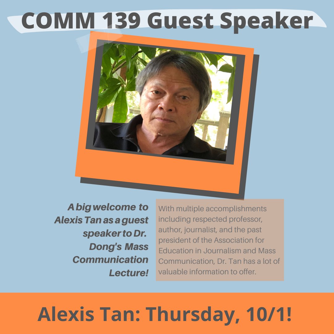 uop_comm's tweet photo. Dr. Alexis Tan will be this weeks guest for Dr. Dong's COMM-139 speaker series! #paccom https://t.co/4QNu5u9ZgP