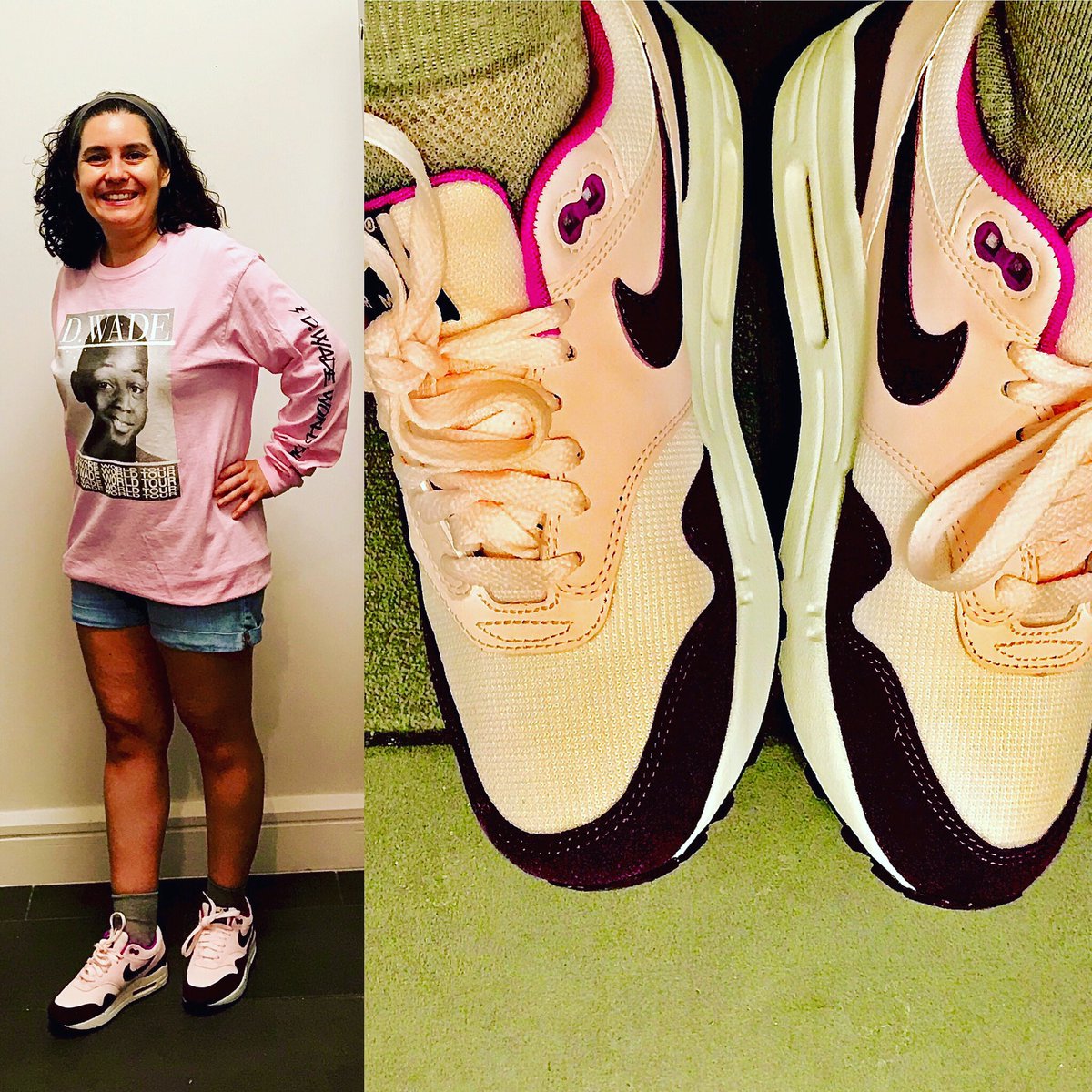 Storm24Jenkins's tweet photo. #swaggability #newpost checking in 4 another Photoshoot Fresh the theme in honor of the @NBA finals some of my fave OG players. 1st up @DwyaneWade @MiamiHEAT rocking farewell tour @BleacherReport T & @Nike air max 1 to make the outfit complete! Drop some of ur fave Wade moments https://t.co/Rf2gbr90wU