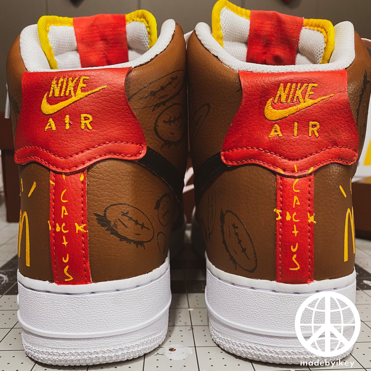 lifewithikey's tweet photo. Travis didn’t make shoes for his McDonald’s collab... so i made them for him... help me run up these comments and tag @travisscott and @mcdonalds https://t.co/3jhPfDplAr