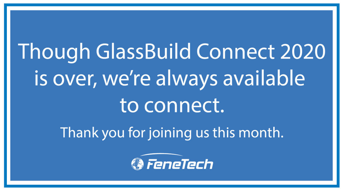 FeneTech's tweet photo. While we wish we could have seen you all in Vegas, we are proud to have participated in this event. Thank you to @glassnation for putting together a month-long event. Looking forward to seeing you all soon & making new #GlassBuildMemories. #GlassBuildConnect #FeneVision https://t.co/DxMgWHC8DL