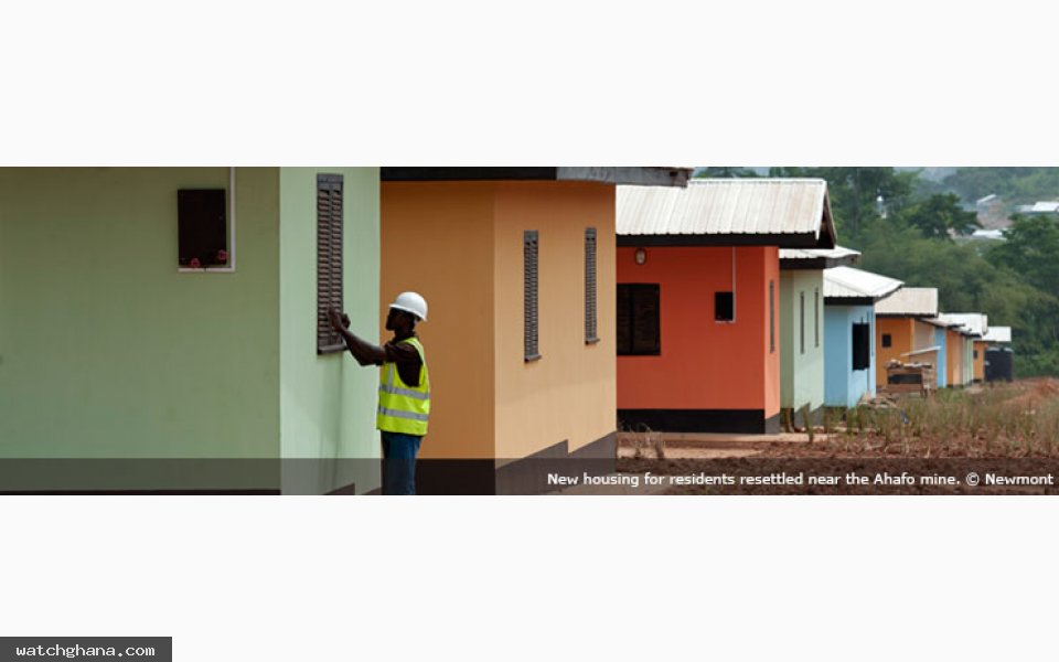CEPIL_Ghana's tweet photo. Newmont finally resettles 25 affected households with accommodation. Thanks to #CEPIL and #Wacam who helped in securing the resettlement package. Read more https://t.co/3qdI4nt4KU https://t.co/HjdjMnhCdV