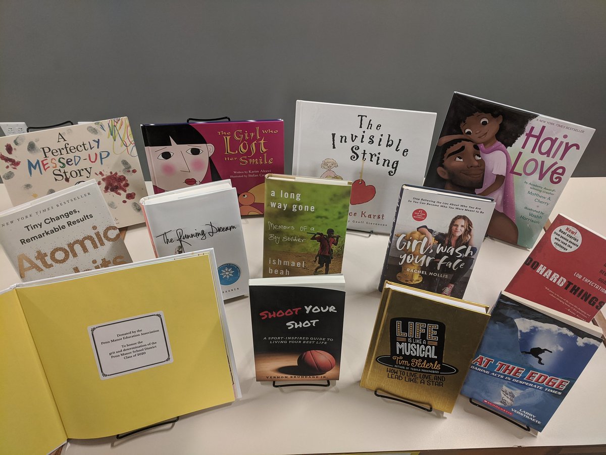 A special 👏 THANK YOU 👏 to the Penn Manor Education Association for their awesome gift of books to honor the class of 2020! These books will go to libraries across the district and each title celebrates the grit and determination of our students. #PMEAproud