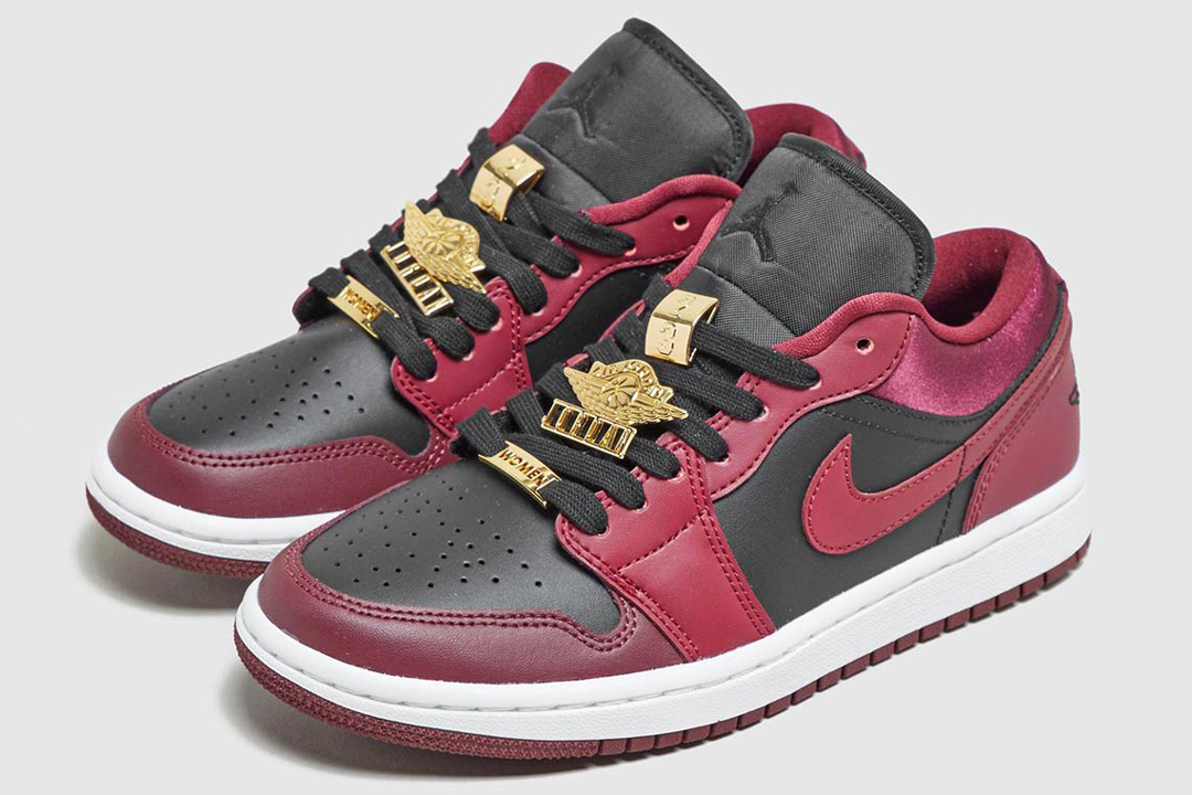 burgundy jordan 1 with charms