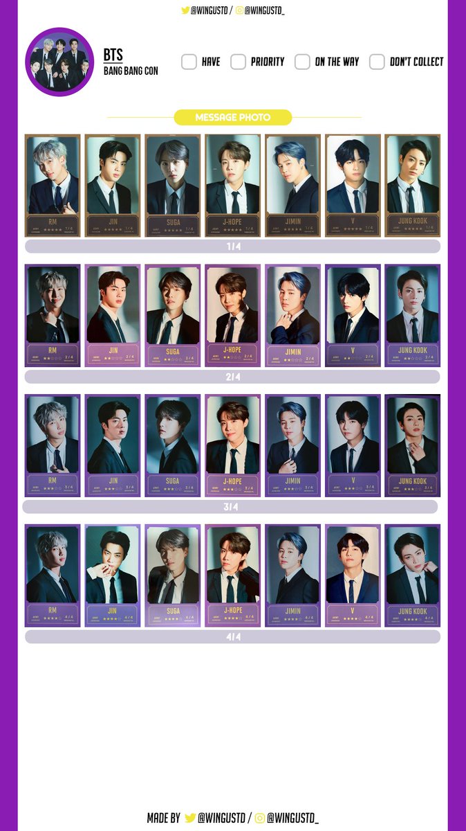 ꜥꜤ🌌 #bts ot7 — bang bang con the live mini photocards, photo