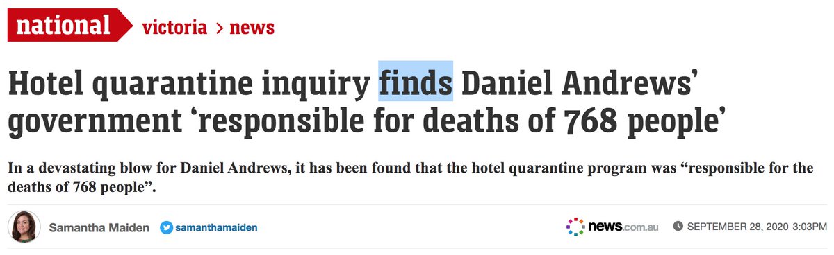 First up,  @samanthamaiden who famously gave us 'findings' from the Hotel Quarantine Inquiry months before they will exist: