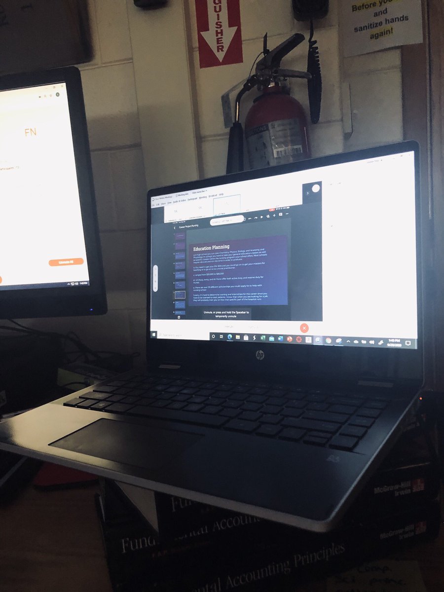 Ms_Kabanakis's tweet photo. This week, we flipped the classroom! My accounting students each researched a career that they wanted to pursue and presented their findings to the class! Both virtually and in person! #MineolaProud #accounting #CareerPath2020 https://t.co/D9OhCHdkmG