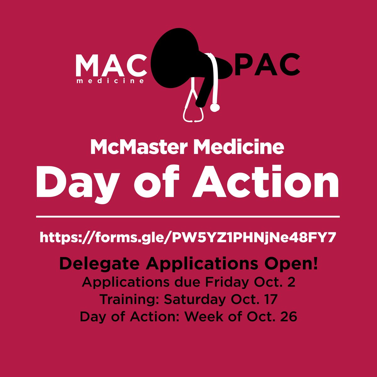 Mary Boulos (@marymeetsworld) on Twitter photo To all @MacHealthSci med students: If you're interested in advocacy work, check out delegate applications for the upcoming <a href="/macmed_advocacy/">MacMed Political Advocacy Committee</a> Day of Action. This year, our students are advocating for folks experiencing homelessness in #HamOnt
Apply here: forms.gle/PW5YZ1PHNjNe48… To all @MacHealthSci med students: If you're interested in advocacy work, check out delegate applications for the upcoming <a href="/macmed_advocacy/">MacMed Political Advocacy Committee</a> Day of Action. This year, our students are advocating for folks experiencing homelessness in #HamOnt
Apply here: forms.gle/PW5YZ1PHNjNe48…