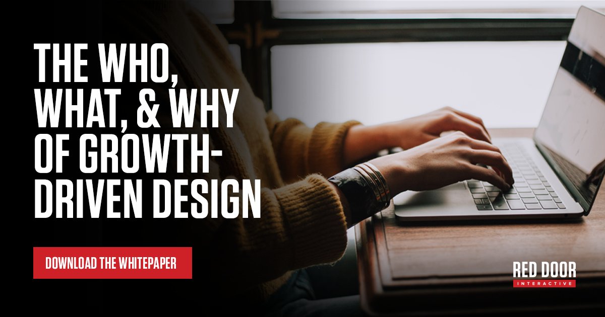 Our new whitepaper explores Growth-Driven Development (#GDD), its history, and the benefits of the approach. We also break down Red Door's approach to GDD, the key roles involved and the “why" behind our process.

Download the whitepaper. 👉 bit.ly/36m9cZo