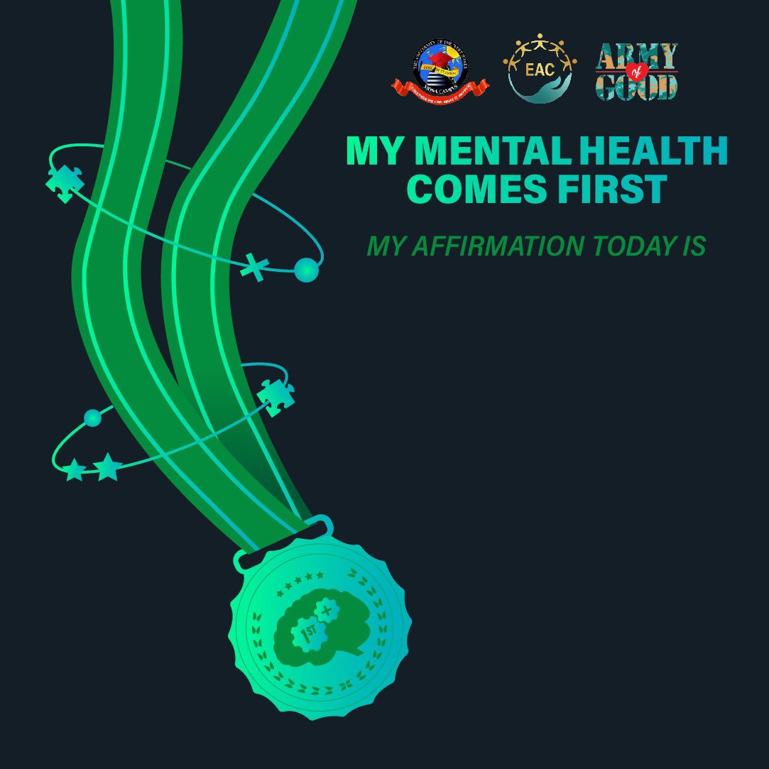 uwiguildeac's tweet photo. Begin to internalize peace and positivity today! Retweet and let us know what your daily affirmation is βοΈπβοΈ
#GuildEAC2020 #ArmyofGood #ServiceCenteredLeadership #OneArmyNuffGood #SoldiersofSolidarity
#ForceForYou #DefendersOfGood #ChampionsOfChange #EACMentalHealthFirst https://t.co/aJhkNn0bQK