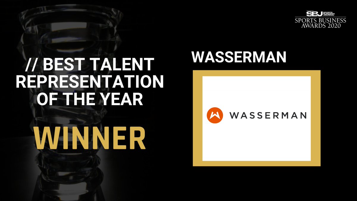 Congratulations to <a href="/Wasserman/">Wasserman</a> for winning this year's #SBJAwards' Best Talent Representation of the Year!