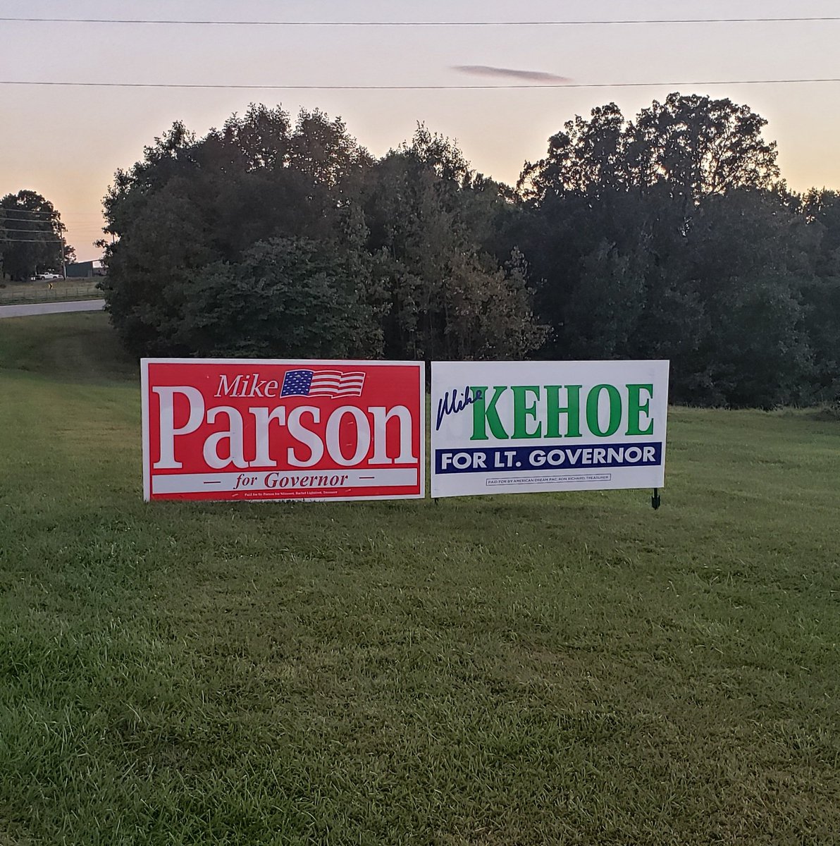 Kayden helped me with his first campaign sign, supporting @LtGovMikeKehoe and @GovParsonMO
