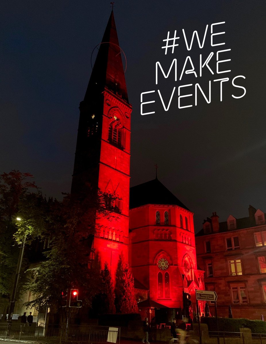 OranMorGlasgow's tweet image. #LightItInRed for #WeMakeEvents Global Action Day in support of the live events industry.

#RedAlertRESTART #WeAreViable #LetTheMusicPlay #SaveOurVenues #SaveOurStages #TheShowMustGoOn #SupportNeeded #EventProfs #OranMorGlasgow
