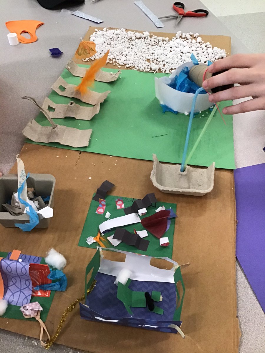 SmithAikman's tweet photo. Orange feathers worked into the Grade 6 group sculpture projects today in honour of Orange Shirt day at Maplehurst Middle School. In the spirit of reconciliation, students also learned what the word unceded meant. #asdeReconciliAction #OrangeShirtDay2020 #maplehurstmiddleschool https://t.co/NlAtF5xhlo