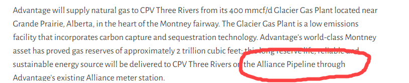 15.  $AAV has to pay alliance  $PPL/  $ENB to get their gas to Chicago, E&P’s have to pay  $IPL tolls regardless of the economics of plastic production. (Weird  $AAV doesn't make Alliance capacity clear)