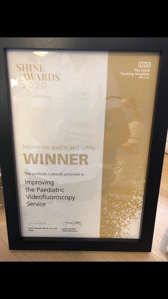 LTHTpaedSALT's tweet photo. @loublou94 &amp; the team have won a @LeedsHospitals #T2S award for the children’s videofluoroscopy service 😃🥇 Thank you to our fab @LeedsRadiology colleagues for helping us to improve quality &amp; safety for our patients. Totally overwhelmed &amp; very proud! https://t.co/aUD4elalKR