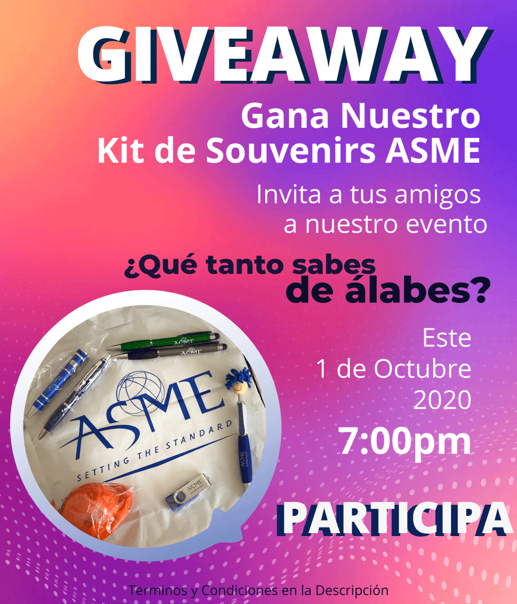 ASMEMexico's tweet photo. ASME México te invita a su GIVEAWAY de souvenirs. ¡Ganártelos esta super fácil!. Tan solo invitando a tus amigos y conocidos a nuestro webinar y regístrate. Checa nuestro muro de facebook.
#ASMEmx #ASME #webinar #giveaway #engineering #ingenieriosmexicanos https://t.co/I7D5q8SSuE
