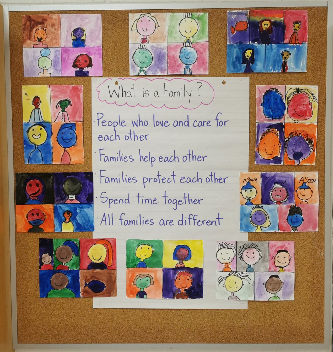 G2 SS - We are learning about Changing Family and Community Traditions. Today we painted family portraits in the style of @toddparr. Ss chose colours they felt best represented qualities each family member possessed e.g., yellow = happy. <a href="/JamesPotterPS/">James Potter PS</a> <a href="/tesslonglade/">Theresa Longlade</a>