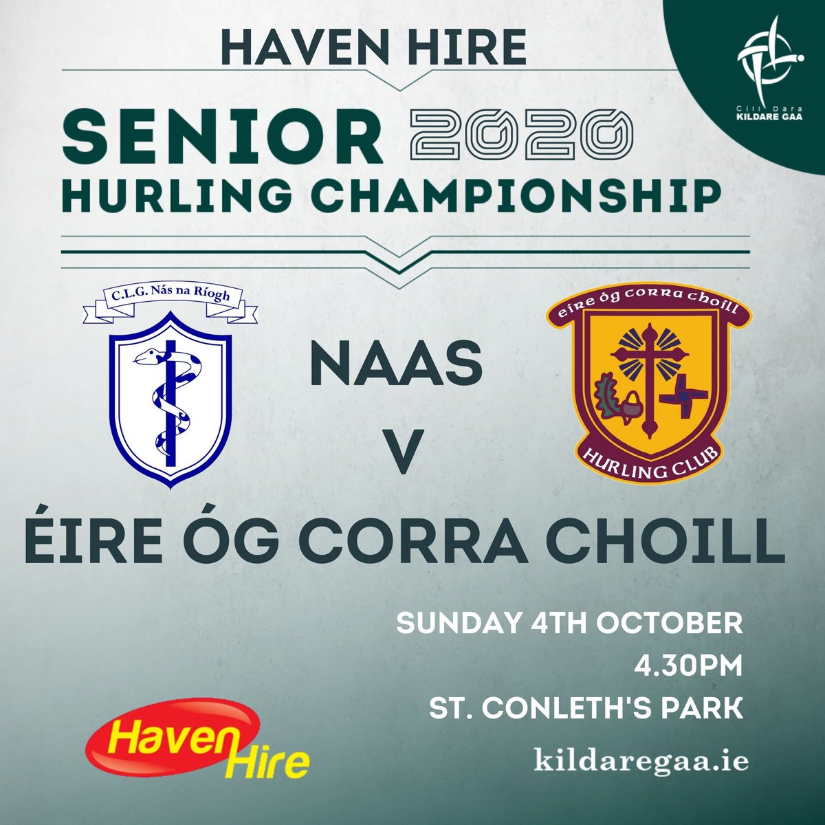 Don't miss out on this weekend's Haven Hire Senior Hurling Championship semi-final action! 

We're delighted to announce that we will stream both games live from St. Conleth's Park this Sunday. 

€8 per game or €12 for both games. 

More information to follow #KildareGAA