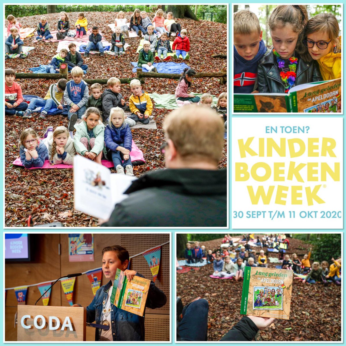 "Lang geleden in Apeldoorn", eerst in 't bos met <a href="/maartenv4ssen/">Maarten van Vierssen</a> &amp; <a href="/obsHeuvellaan/">obs Heuvellaan</a>. Later in <a href="/CODAapeldoorn/">CODA Apeldoorn</a> voor start van de <a href="/KBweek/">Kinderboekenweek</a>. Kinderburgemeester Jorn las voor en is onder de indruk "wat een bijzonder boek!" Veel kinderen krijgen het boek, lees meer: apeldoorn.nl/langgeledenina…