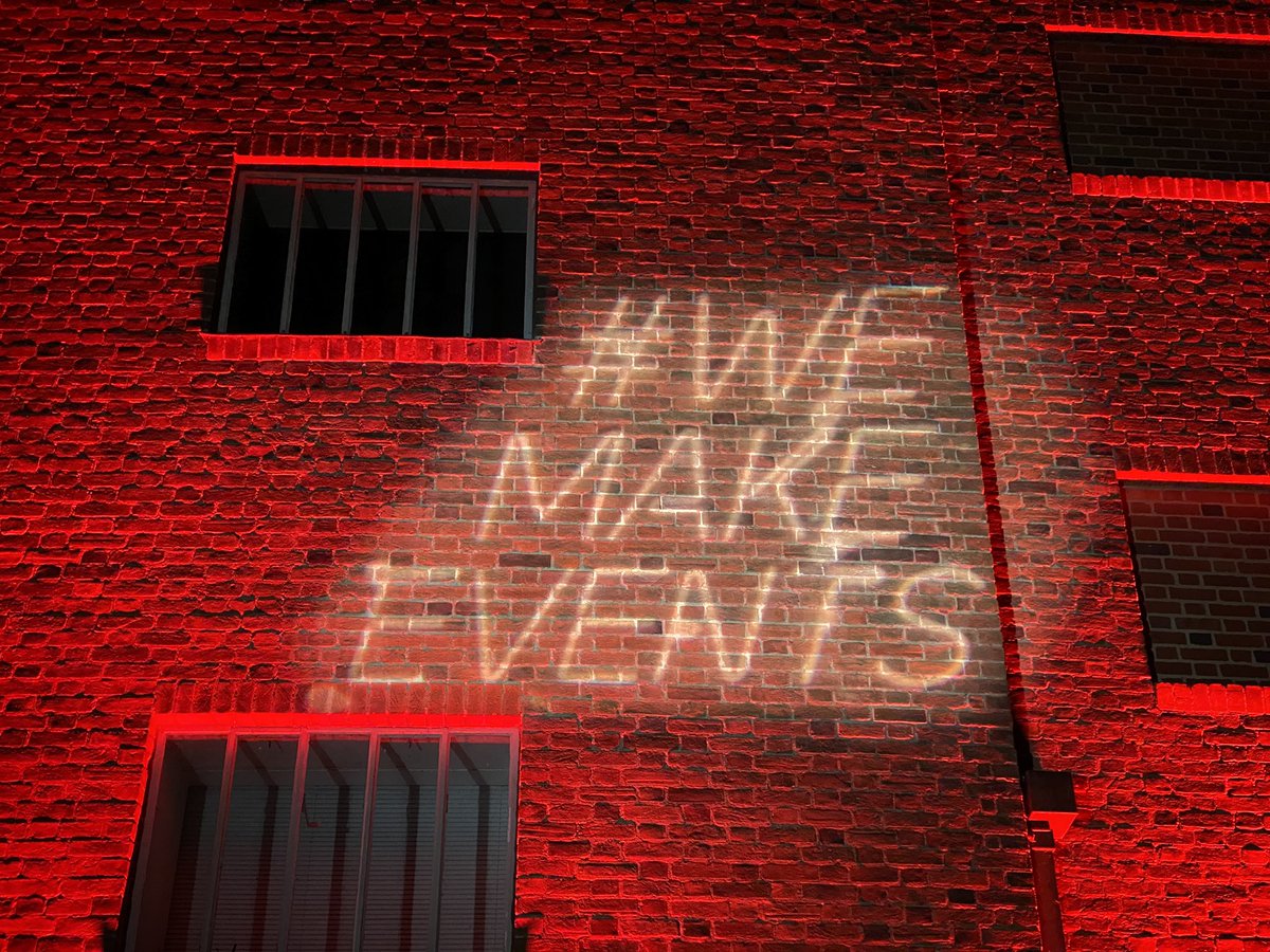 One of our local and favourite places for events <a href="/TheRSC/">The RSC</a>  looking majestic tonight #lightitinred #wemakeevents #RedAlert