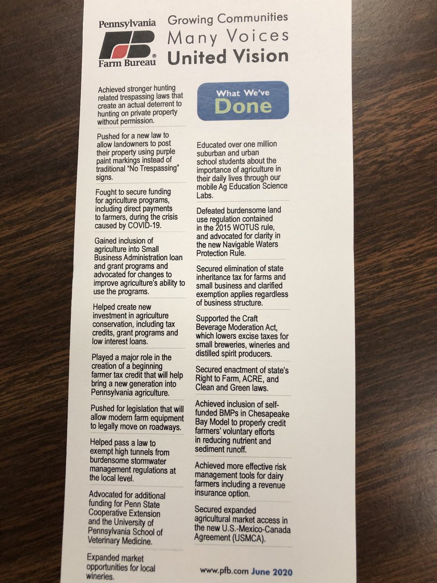 rrebert2's tweet image. Just wanted to share what Pennsylvania Farm Bureau has been doing and accomplished for our members and agriculture! #agriculture #pfb70 ⁦@rrebert2⁩