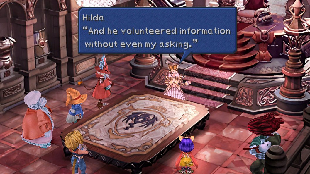 I am so confused by the Hilda thing - Kuja abducts her and steals her ship and tells her all his plans and then just kind of forgets about her - but I love the idea of a lonely Kuja so desperate for social contact that he's constantly babbling about all his evil alien plans