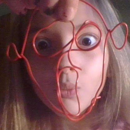 Raena and her amazing wire sculpture made in e-learning!