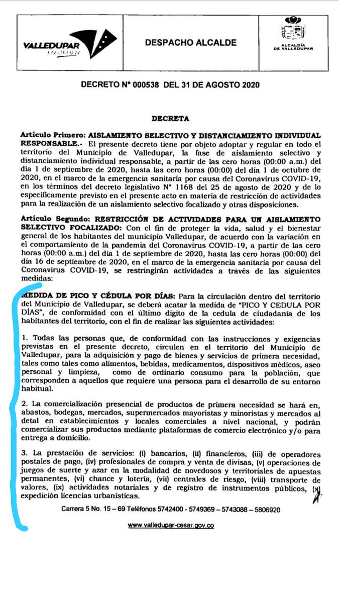 galeaft's tweet photo. @PipeRojasFlorez @naticaballero @camilovides @AlcaldiaVpar @PersoneriaVpar @RadioGuatapuri @INSColombia @fenalcocesar @Soyquintopoder @RTANoticias @TuperfilNet @Valledupar_Col @El_Pilon @ATLinnovacion Es tan explícito que si no se va a realizar una de las diligencias permitidas no se debería salir. https://t.co/tfAzrmNBOo