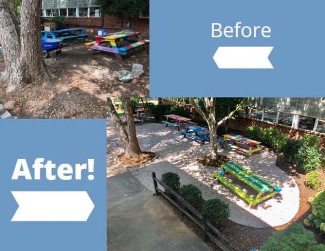 AdaJenkinsNC's tweet photo. A shout-out today to Soil Supply in Huntersville, who donated a portion of the landscaping materials needed to transform our 'natural' (muddy) courtyard into a beautiful outdoor gathering space! https://t.co/2f3Apblny4