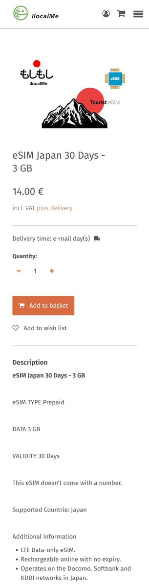 Let's visit Japan and stay connected with our #esim <a href="/IlocalMe/">ilocalMe</a>
special promotion 3Gb - 14.00€
Remember to practice good hygiene and stay safe 😎 ☀️ #roaming  #Japan #Tokyo #Kioto  #eSIM  #dataplan #travel #ilocalMe 
ilocalme.co/en/p/esim-japa…