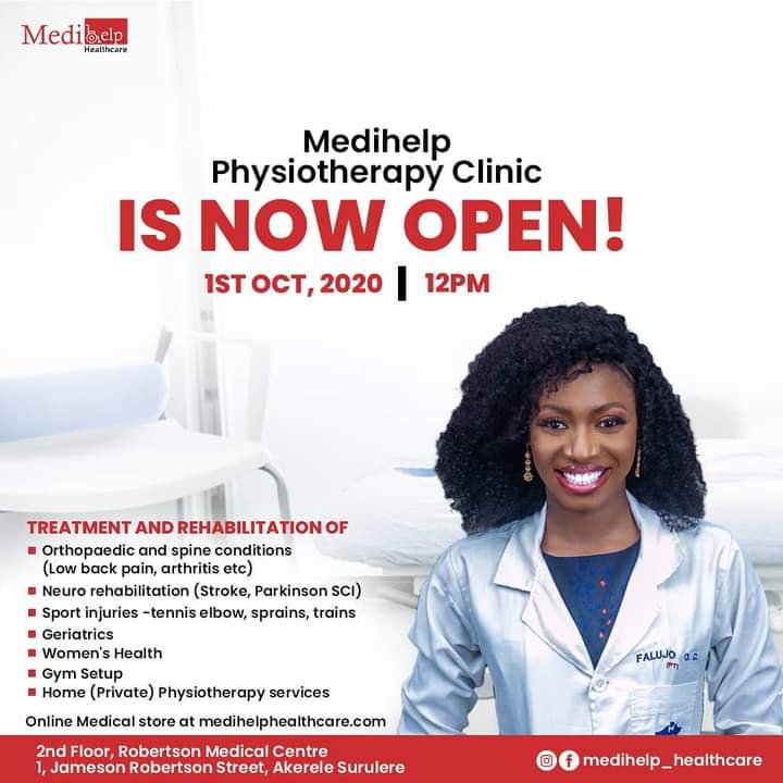 Medihelp_Health's tweet photo. Officially opens tomorrow!!

#lagosphysio #surulerelagos #physiotherapy https://t.co/RQ4shjZLKp
