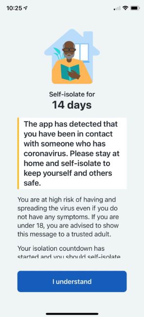 These false alarms are causing a good deal of confusion, so here is a public health announcementIf you need to self-isolate, the app will tell you. The alert in the app will look like thisAnything else, just ignore it