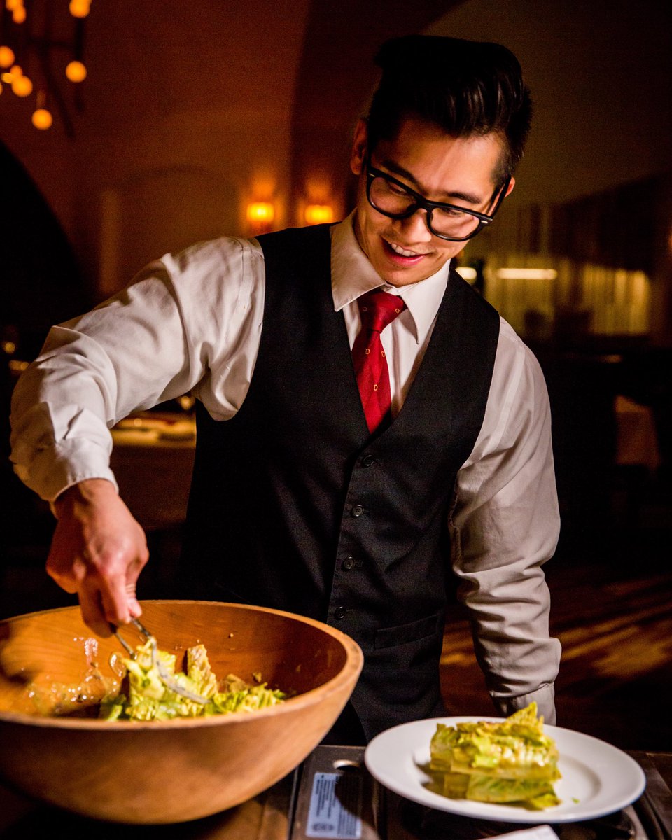 DelmonicoSteak's tweet photo. Caesar Salad prepared tableside for two! #VegasOpen #TablesideService #FineDining @venetianvegas https://t.co/lG6XvNgmMJ