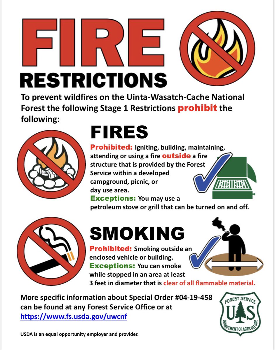 SGTCannonPIO's tweet image. @UWCNF has extended Stage 1 fire restrictions until October 15.  Fire danger is EXTREME, with dry vegetation, low precipitation, and human caused fires. Exercise caution while using local National Forest lands. @UtahCountyFD @UtahWildfire @UC_FireMarshal api.utahcounty.gov/sheriff/media/…