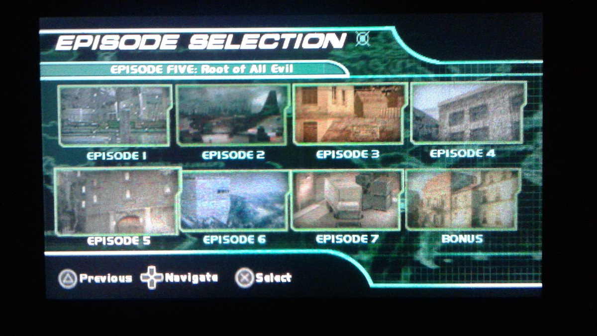 I Have A Syphon Filter Game & For 2-3 Đays, It's Been On Țhe Episode Selection Screen w/ Episode Five (Root of All Evil), Highlighted. @StephMcMahonȚhere's 2 Łevels in Episode 5 - Starting w/ Țhe 16th Mission & The Video For The 17th Mission (Blood Money) is 12:40 (421 bacwards)